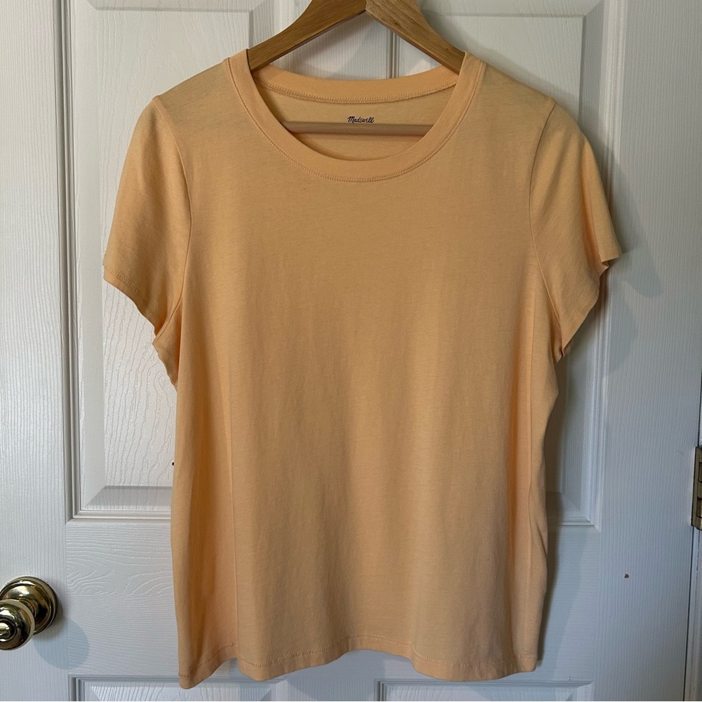 Madewell Northside Vintage Tee Faded Apricot Yellow Basic T-Shirt | Size L